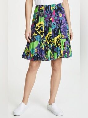 BLACKY DRESS VIBRANT PRINT FLARE SKIRT MINI WOMENS